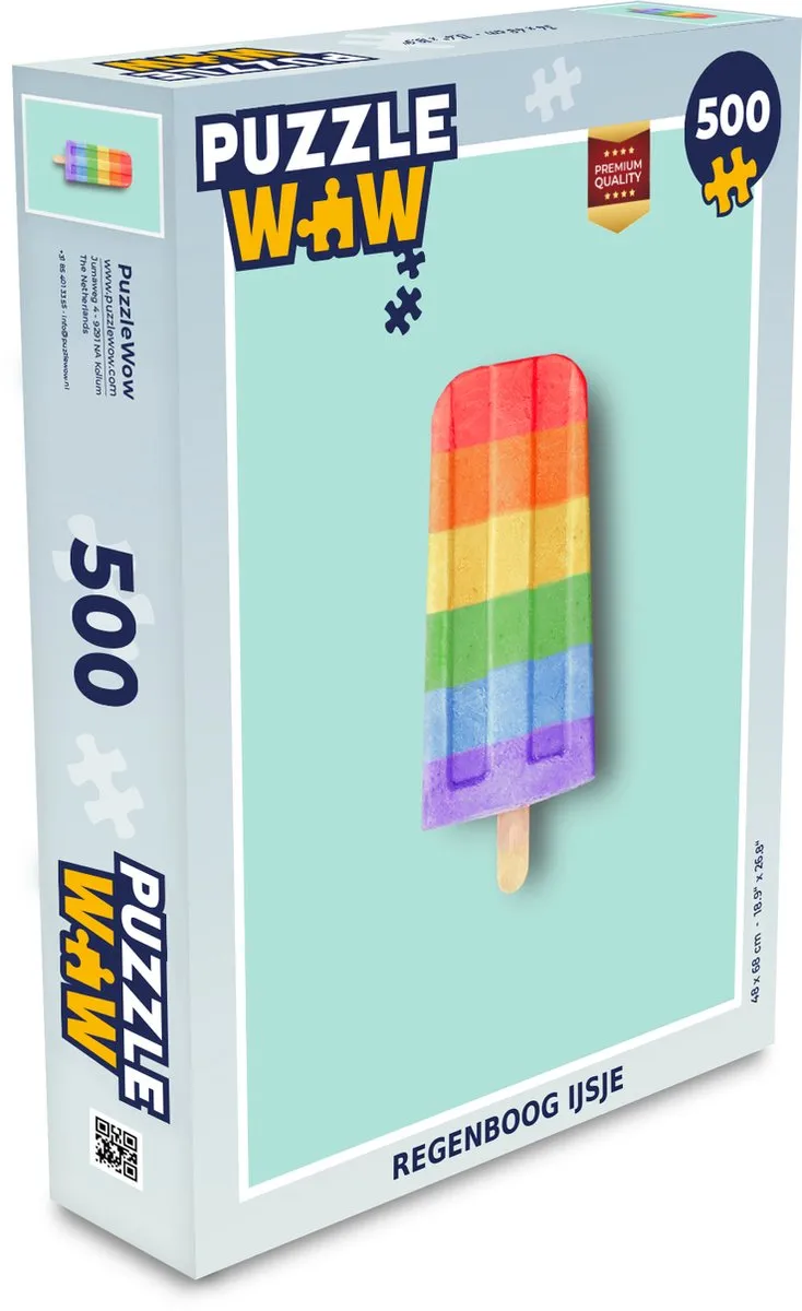 PuzzleWow Regenboog IJsje Legpuzzel 500 Stuks