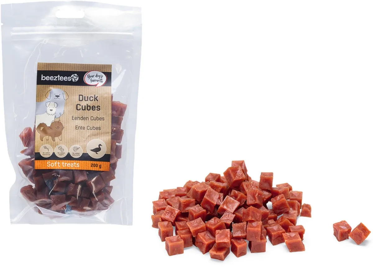 Beeztees Tasty Treats Eenden Cubes Hondenkoekjes 200g