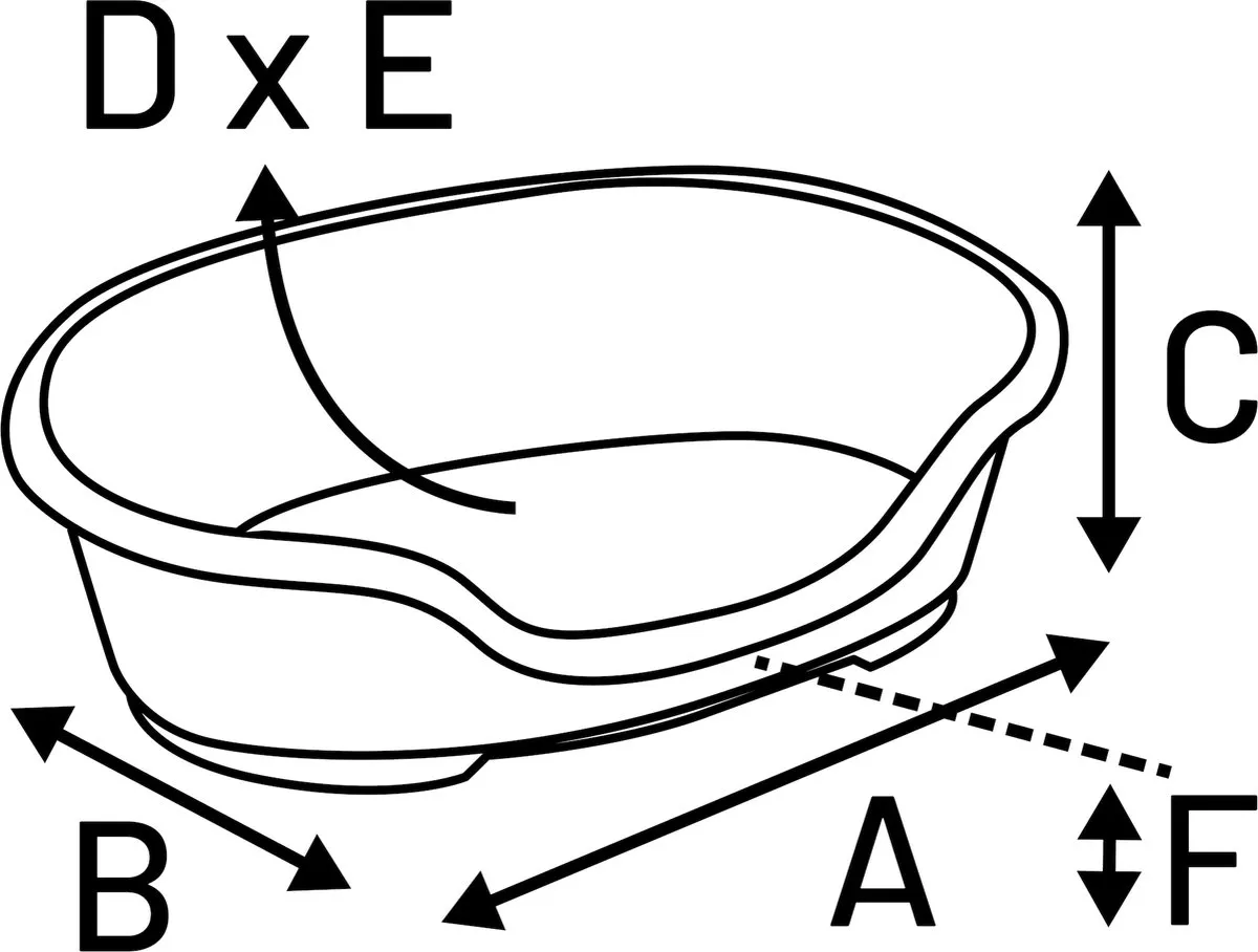 Hondenmand – kunststof mand Tuck Ovaal Zwart L 81x51cm – gerecycled & antislip – onderhoudsvriendelijk Europees design