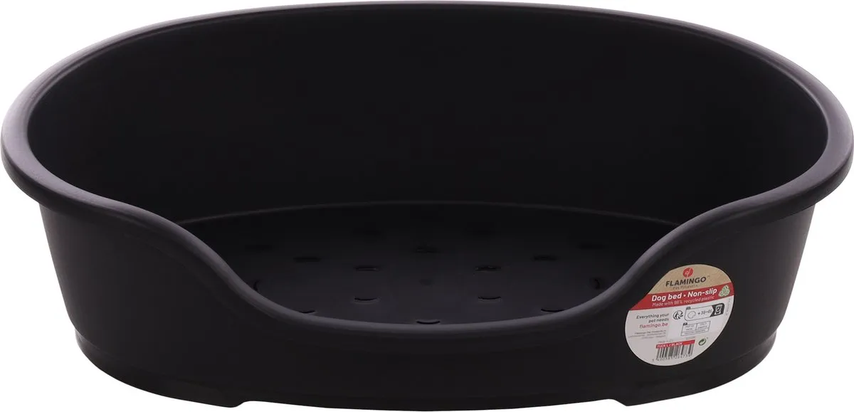 Hondenmand – kunststof mand Tuck Ovaal Zwart L 81x51cm – gerecycled & antislip – onderhoudsvriendelijk Europees design