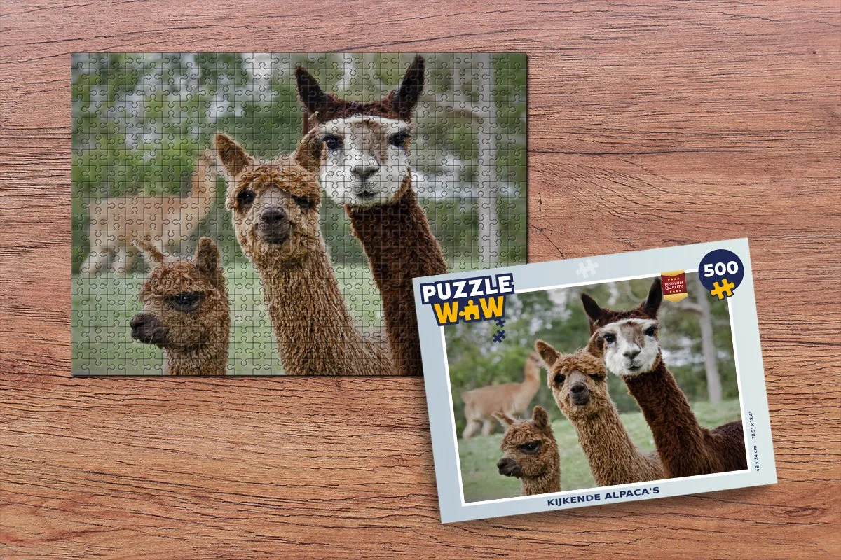 PuzzleWow Alpaca Legpuzzel 500 Stuks - Multicolor