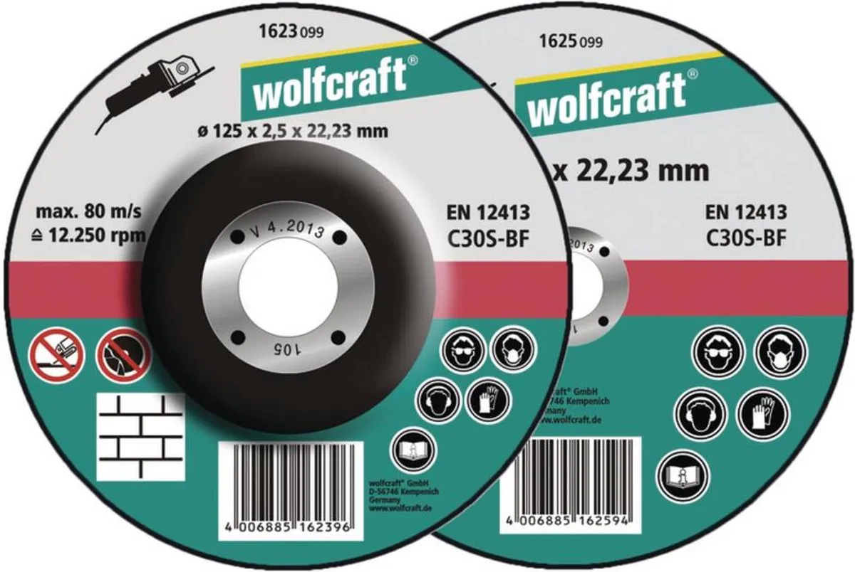 Wolfcraft Doorslijpschijf 125mm Metaal - 5 Stuks