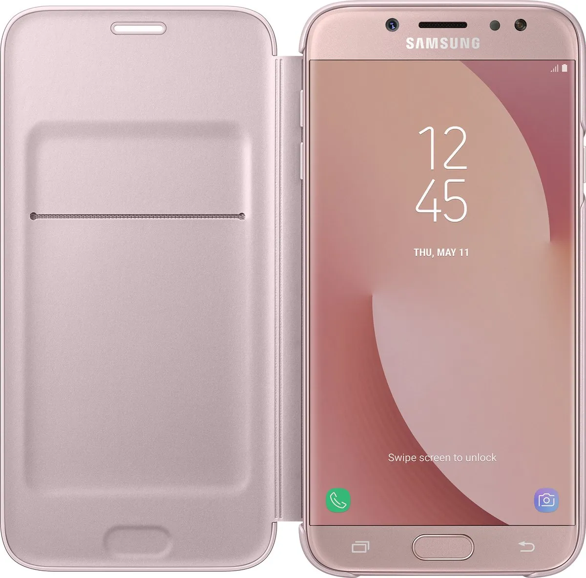Samsung Galaxy J7 Wallet Cover 1379 - Roze - afbeelding 6 van 6