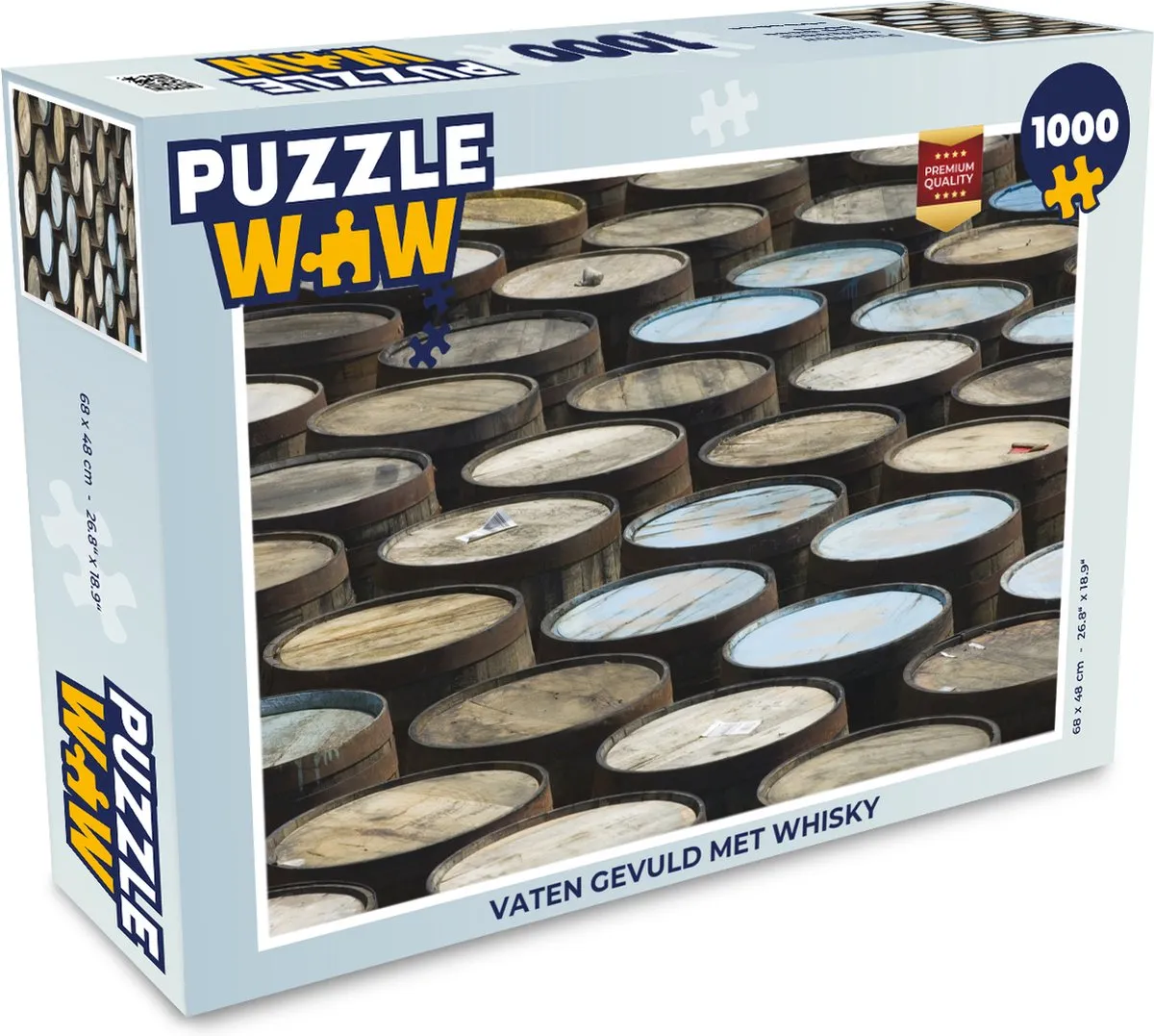 PuzzleWow Legpuzzel Vaten Whisky 1000 Stuks - Multicolor