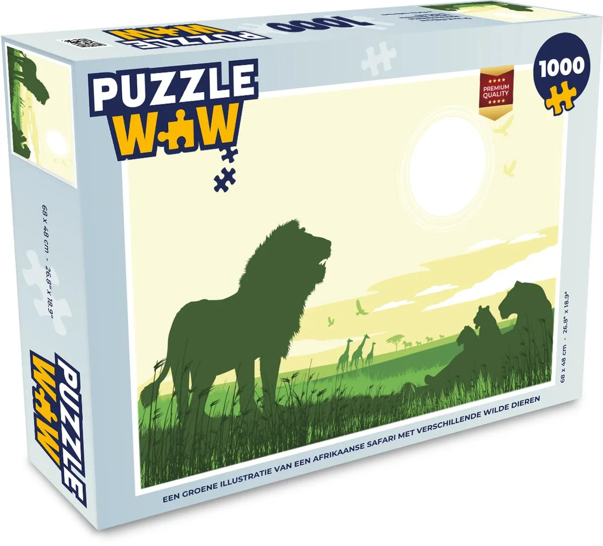 PuzzleWow Legpuzzel Afrikaanse Safari 1000 Stuks - Multicolor