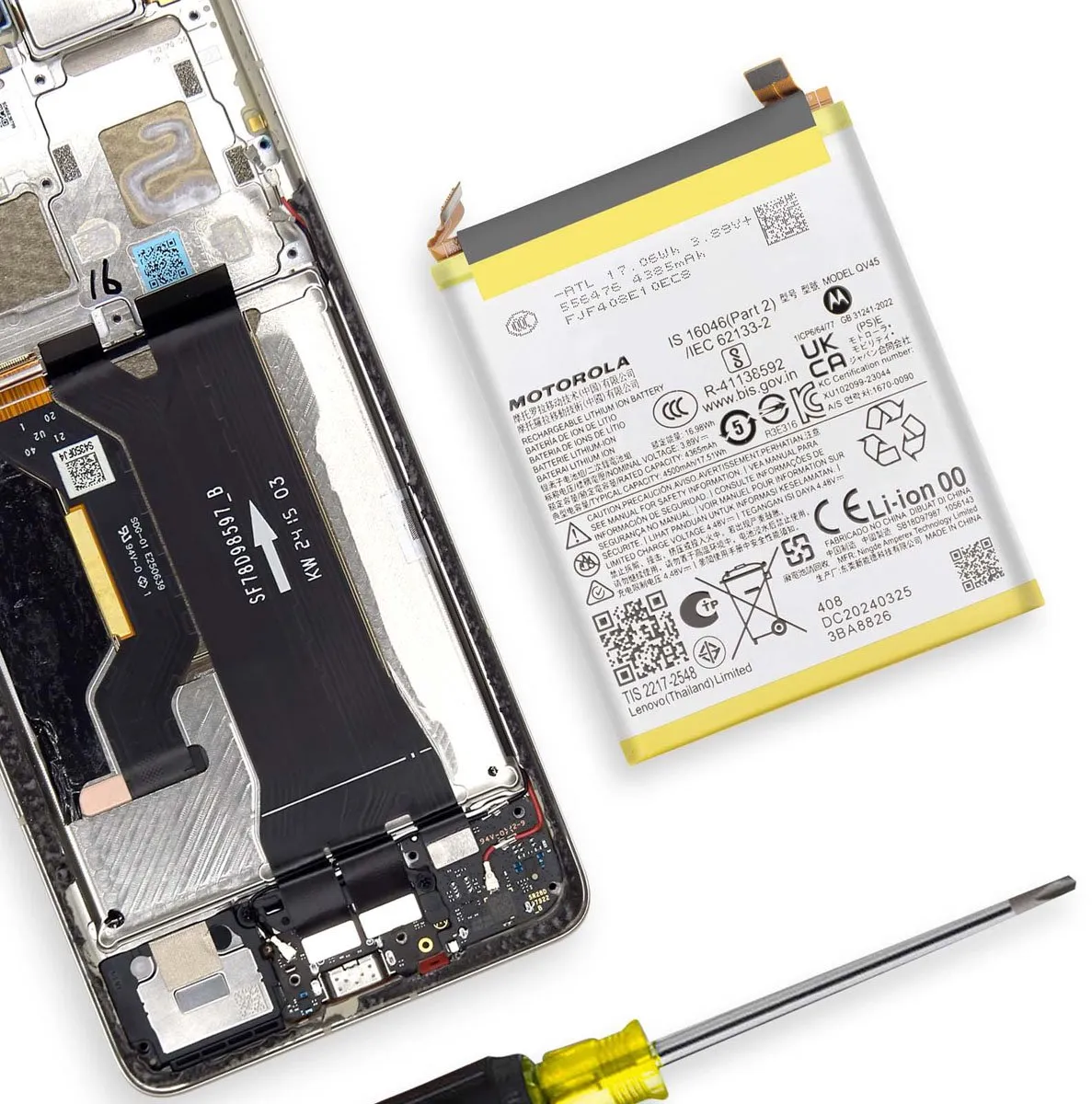 Motorola QV45 Vervangende Batterij Edge 50 Ultra - Wit