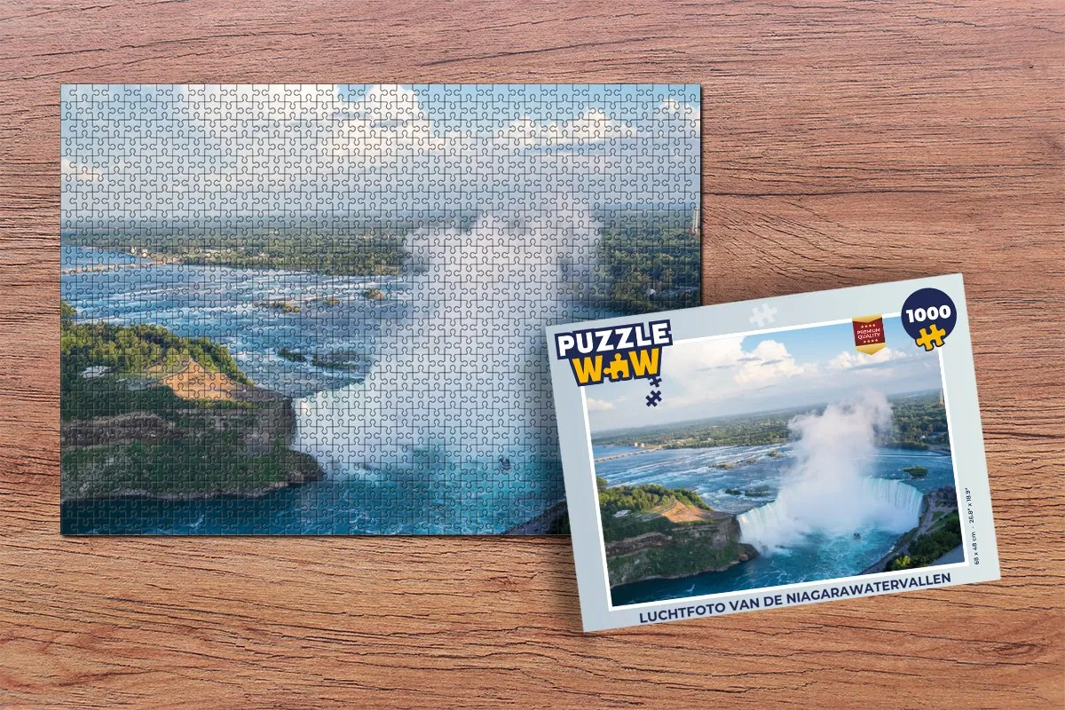 PuzzleWow Niagarawatervallen Legpuzzel 1000 Stuks - Multicolor