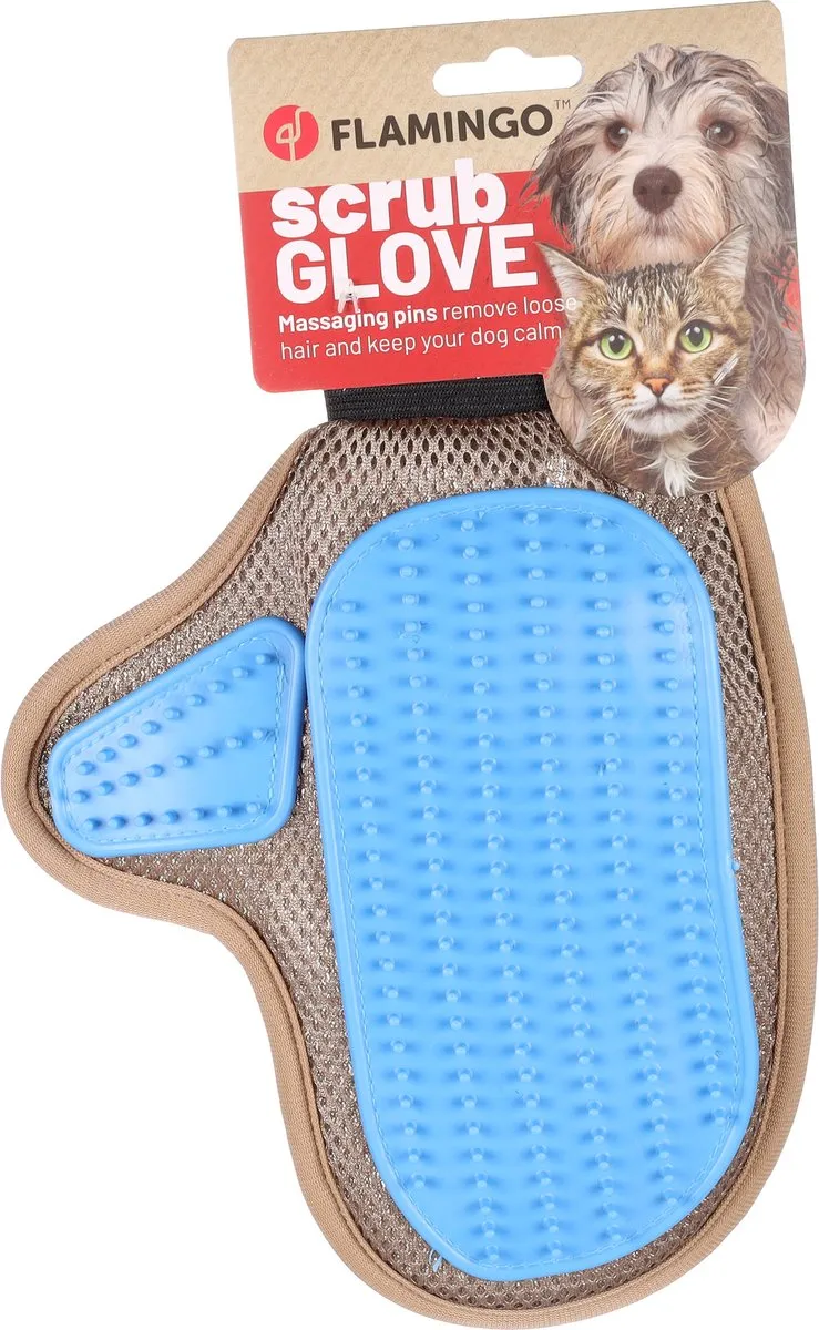 Flamingo Hatna Verzorgingshandschoen Honden/Katten - Taupe