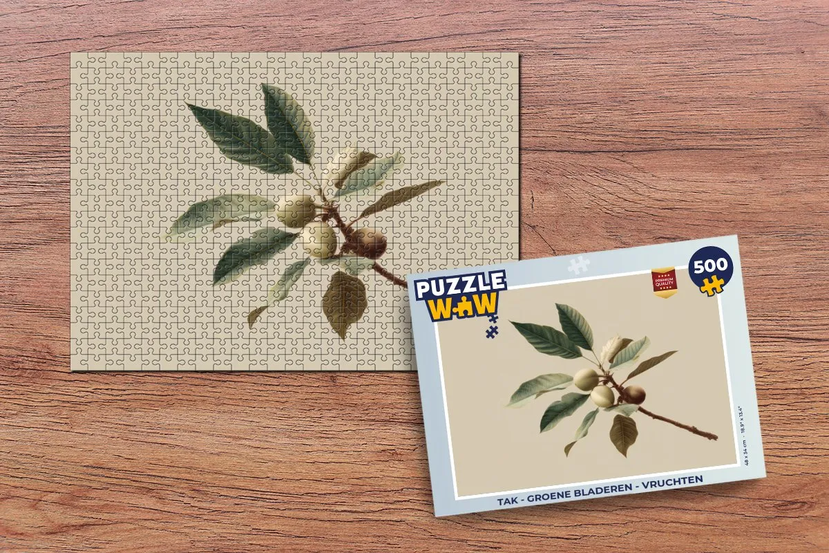 PuzzleWow Tak Legpuzzel 500 Stuks - Groene Bladeren & Vruchten