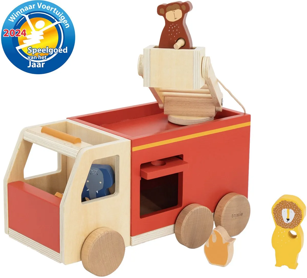 Trixie Houten Brandweerwagen 36-495 - Multi