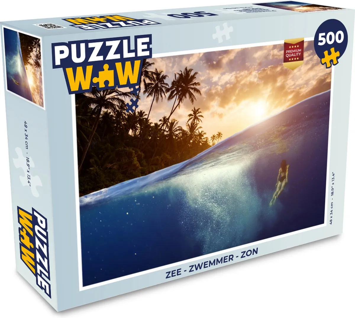 PuzzleWow Zee Zwemmer Legpuzzel 500 Stuks