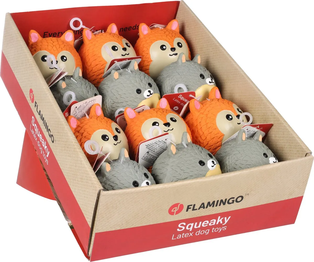 Flamingo Bolka Hs Latex Honden Speelgoed - Grijs/Oranje