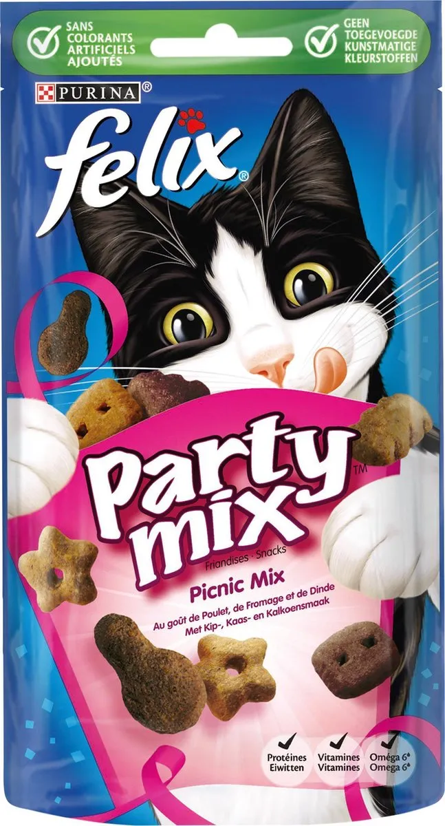 Felix Party Mix Kattensnack 8x60g