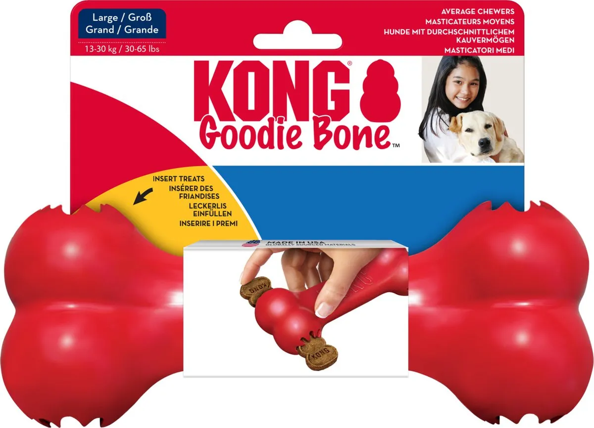 KONG Extreme Goodie Bone L - Hondenspeelgoed 22cm - Rood