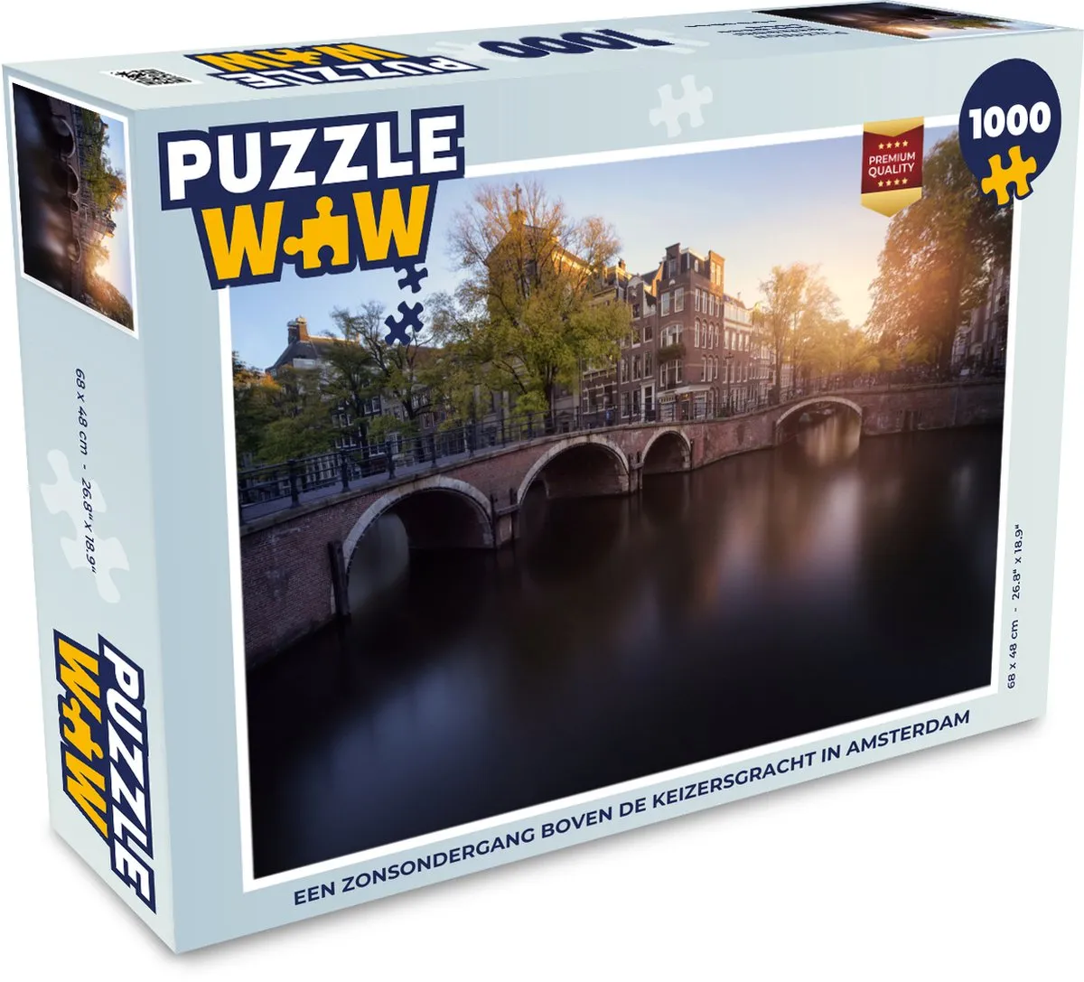 PuzzleWow Legpuzzel Amsterdam Keizersgracht 1000 Stuks - Multicolor