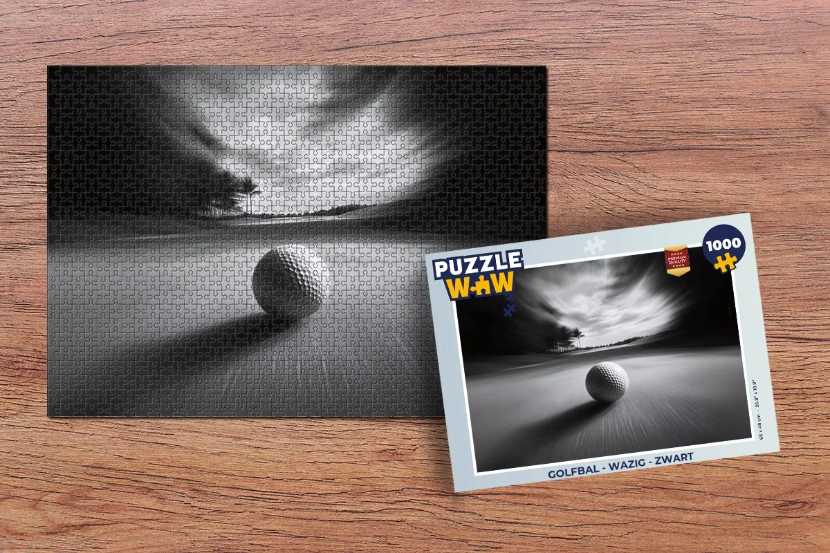 PuzzleWow Golfbal Legpuzzel 1000 Stuks - Zwart