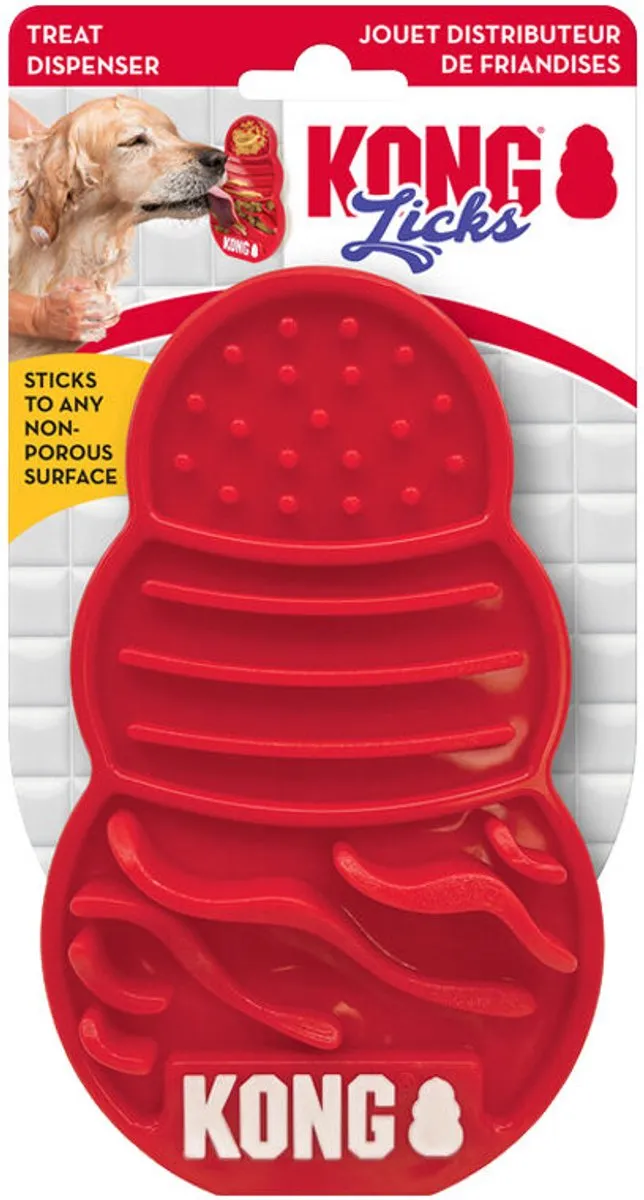 KONG Licks Treat Dispenser Likmat - 7.5cm - Blauw