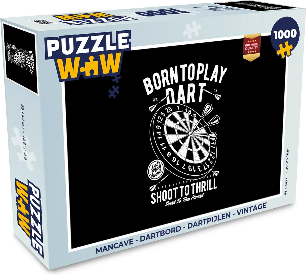 PuzzleWow Mancave Dartbord & Puzzel 1000 Stuks - Multicolor