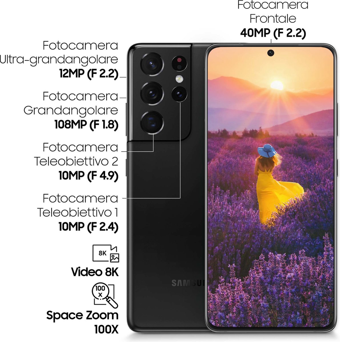 Samsung Galaxy S21 Ultra - 5G - 128GB - Phantom Black