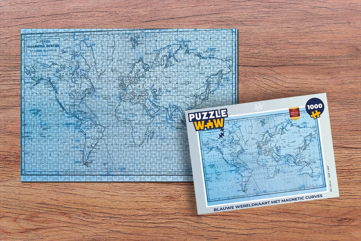 PuzzleWow Wereldkaart Legpuzzel 1000 Stuks - Multicolor