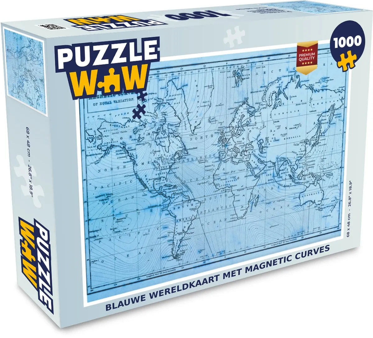 PuzzleWow Wereldkaart Legpuzzel 1000 Stuks