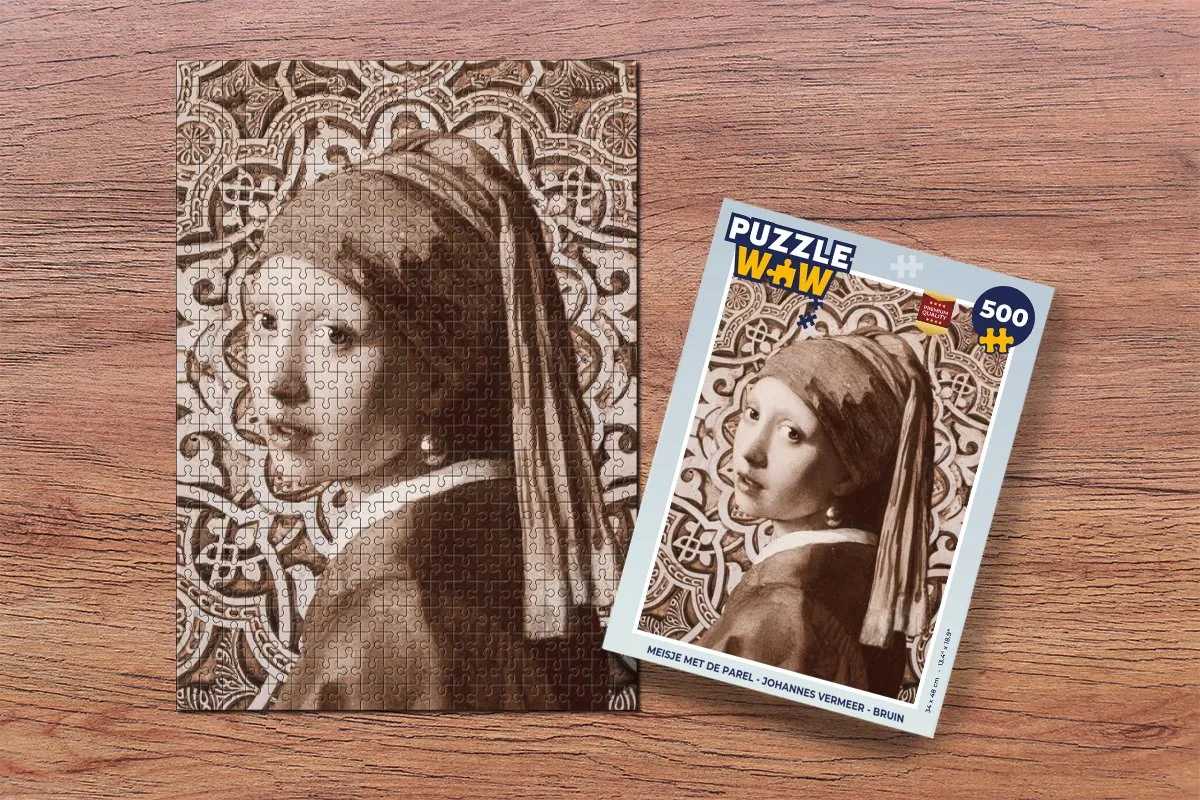 PuzzleWow Meisje met de Parel Legpuzzel 500 Stuks - Multicolor