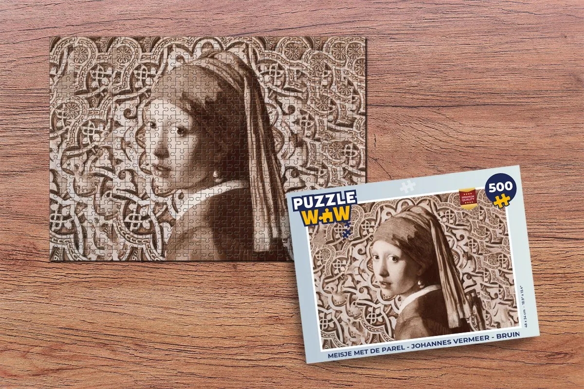 PuzzleWow Meisje met de Parel Legpuzzel 500 Stuks - Multicolor