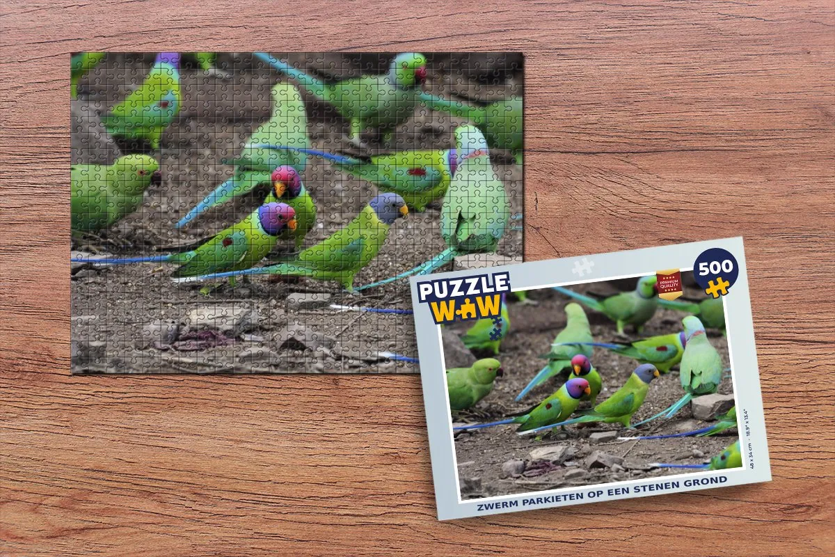 PuzzleWow Legpuzzel Zwerm Parkieten 500 Stuks - Multicolor