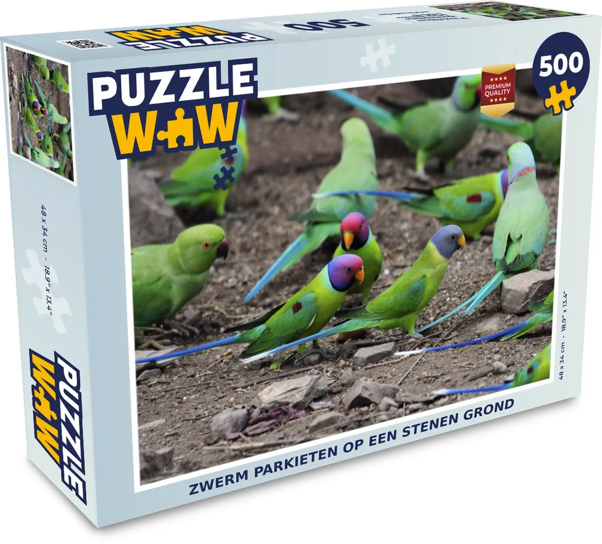 PuzzleWow Legpuzzel Zwerm Parkieten 500 Stuks