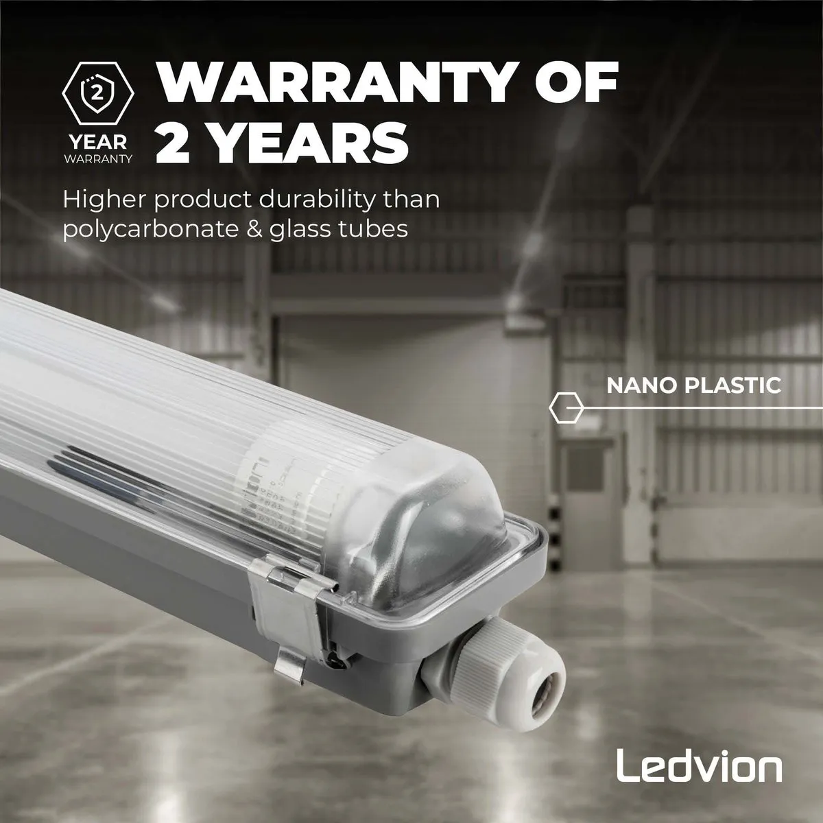 LEDVION LED TL Armatuur 120cm 12W 4000K - Grijs - afbeelding 5 van 6