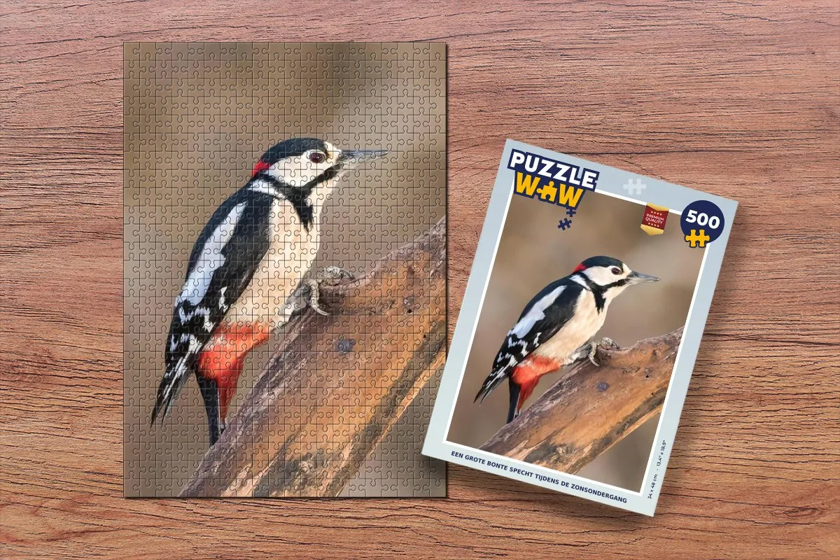PuzzleWow Legpuzzel Een Grote Bonte Specht