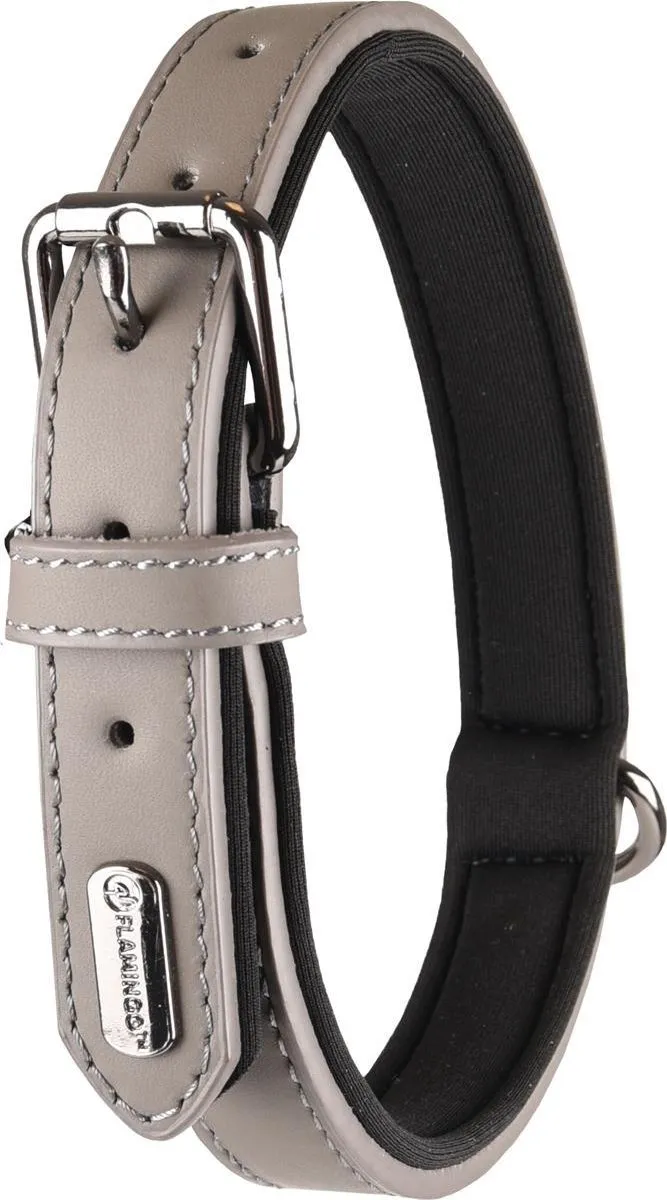 Flamingo Binti Neopreen Halsband - Grijs L 42-52cm