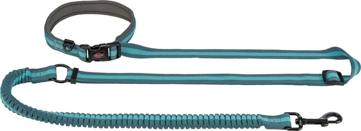 Trixie Jogginglijn Hondenhardlooplijn 133-180cm - Petrol/Aqua