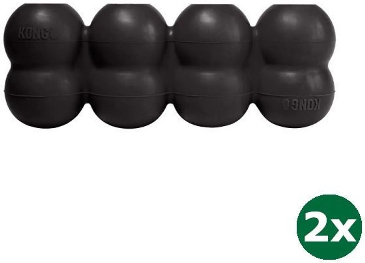 KONG Extreme Goodie Ribbon - 2 Stuks 18x6,5x4,5cm Zwart