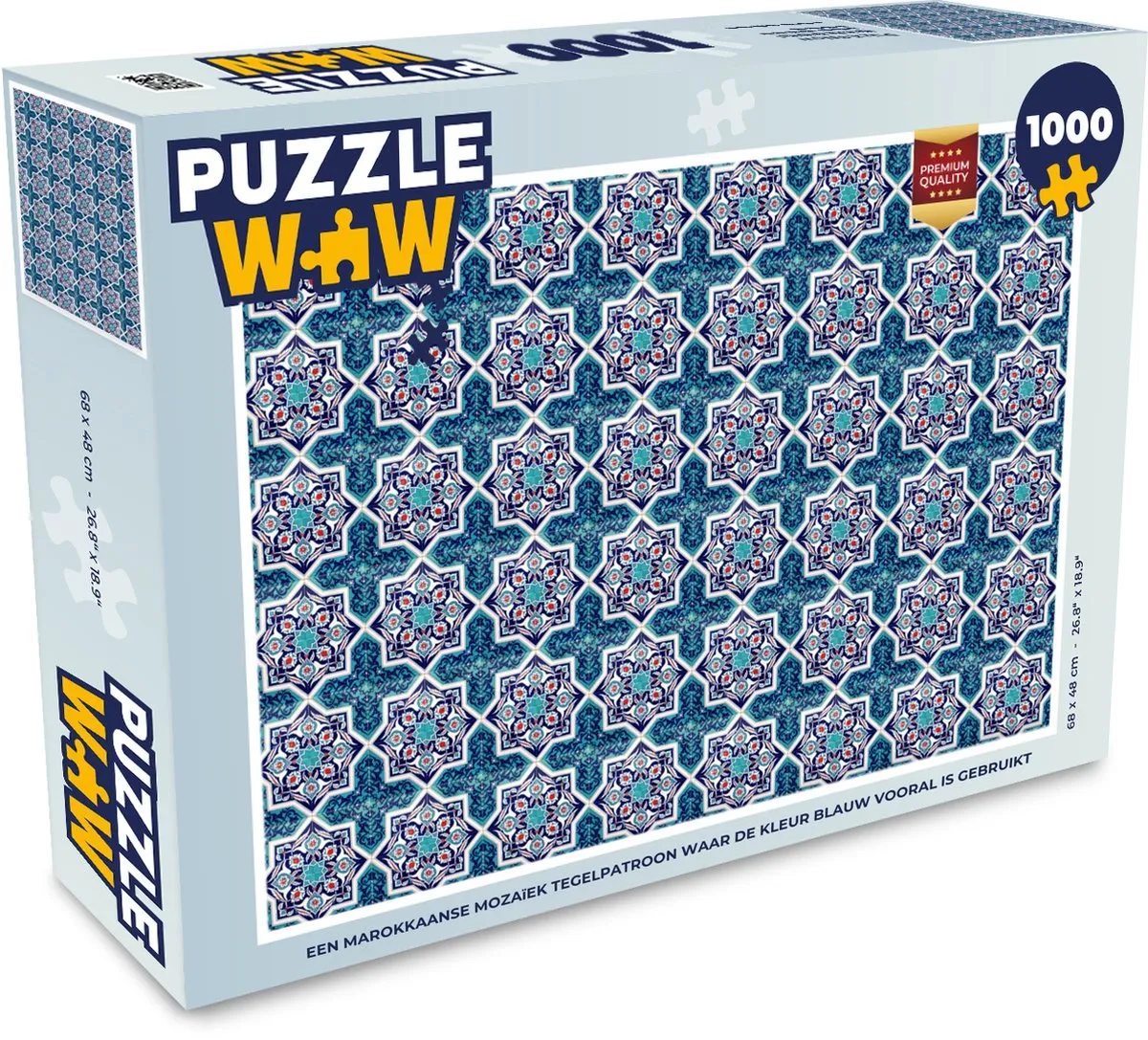 PuzzleWow Marokkaanse Mozaïek Legpuzzel 1000 Stuks - Multicolor