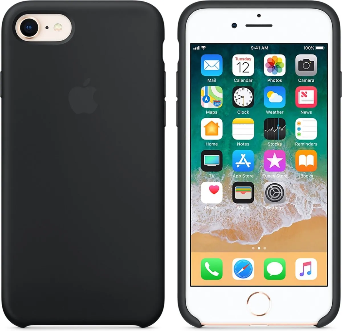 Apple Siliconen Hoesje iPhone 7/8/SE MMW82ZM/A - Zwart