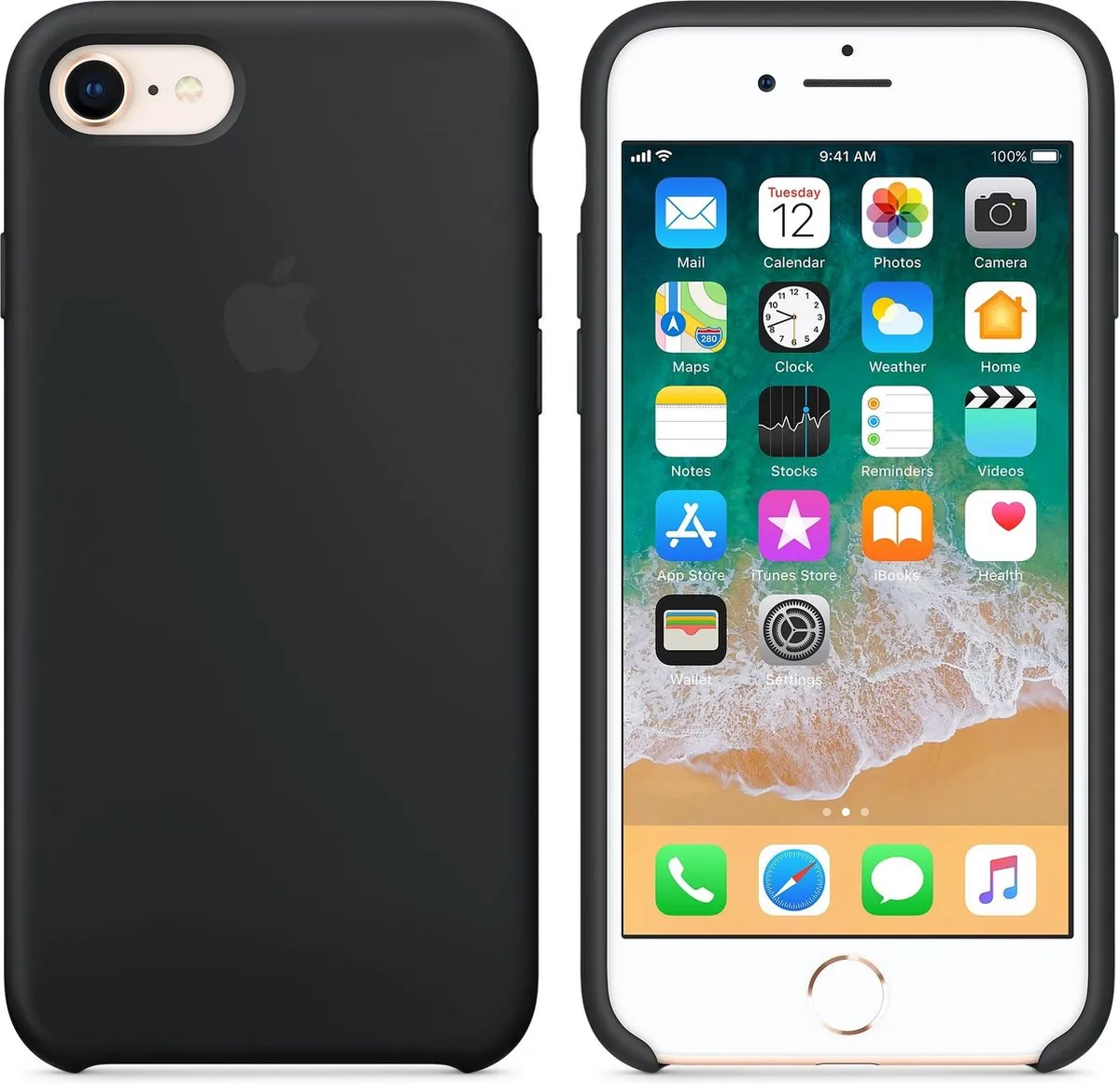 Apple Siliconen Hoesje iPhone 7/8/SE MMW82ZM/A - Zwart - afbeelding 6 van 6