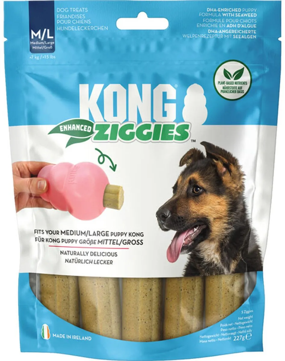KONG Ziggies Enhanced Puppy - S - 12 Stuks - Beige