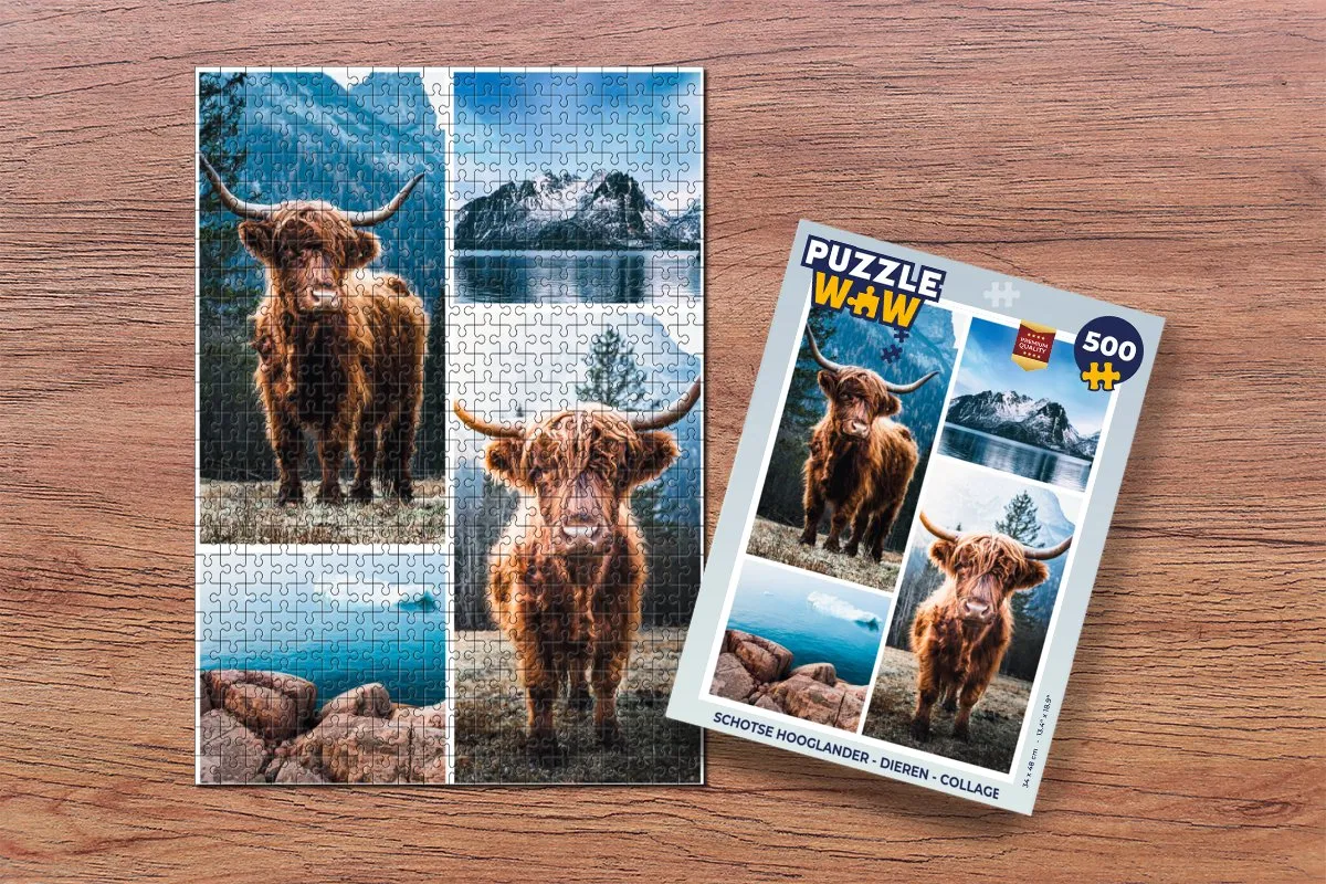 PuzzleWow Schotse Hooglander Legpuzzel 500 Stuks - Multicolor