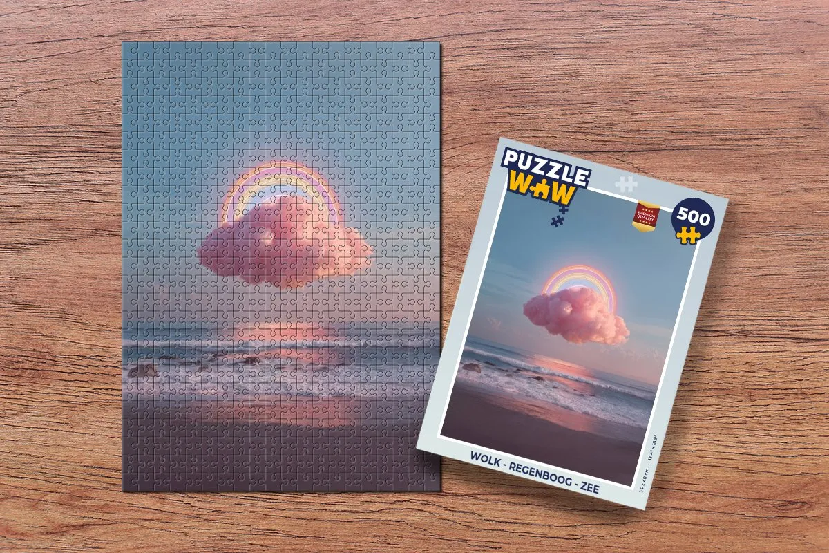 PuzzleWow Wolk Regenboog Zee Legpuzzel 500 Stuks
