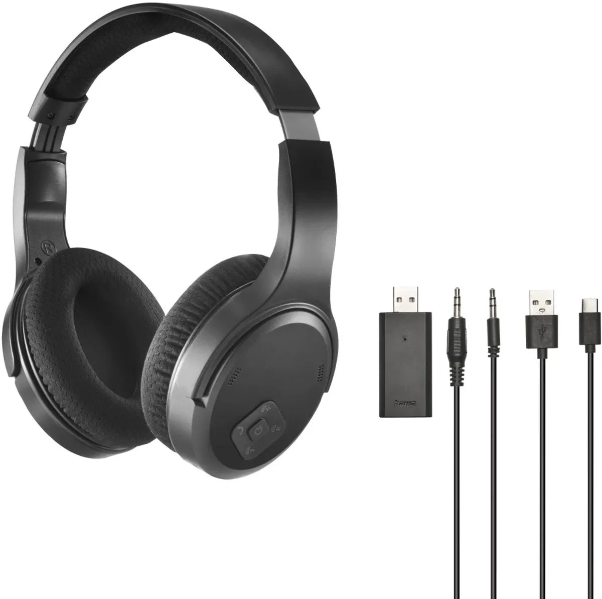 Hama 00221847 Draadloze TV-koptelefoon - Over-ear - Zwart