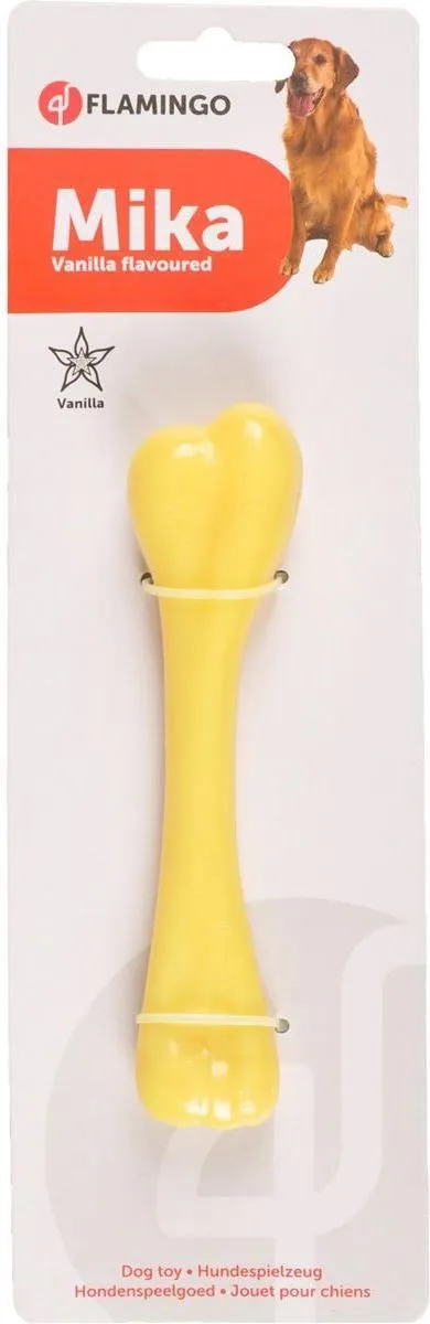 Flamingo Hondenspeelgoed Bot - Vanille 15cm - M - Wit/Geel