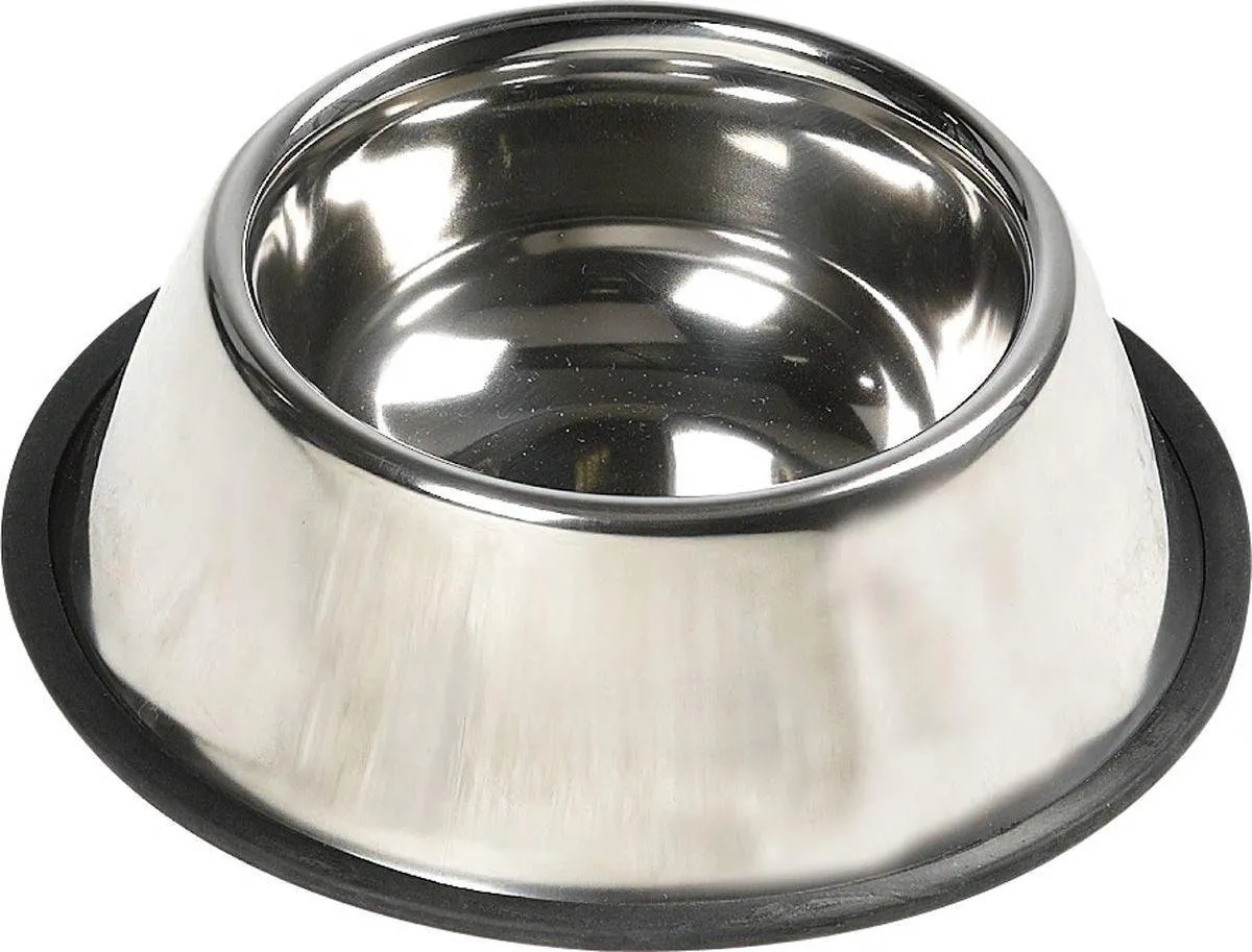 Flamingo Hondenvoerbak Inox Antislip 15x15cm - Zilver