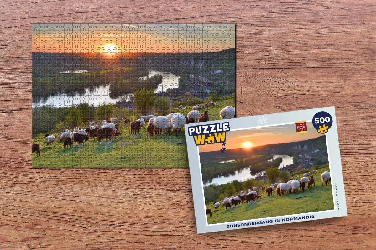 PuzzleWow Legpuzzel Zonsondergang in Normandië 500 Stuks - Multicolor