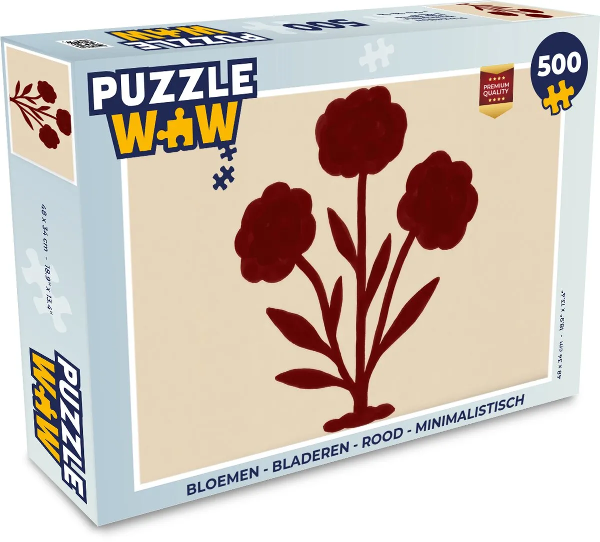 PuzzleWow Minimalistische Bloemen Legpuzzel 500 Stuks