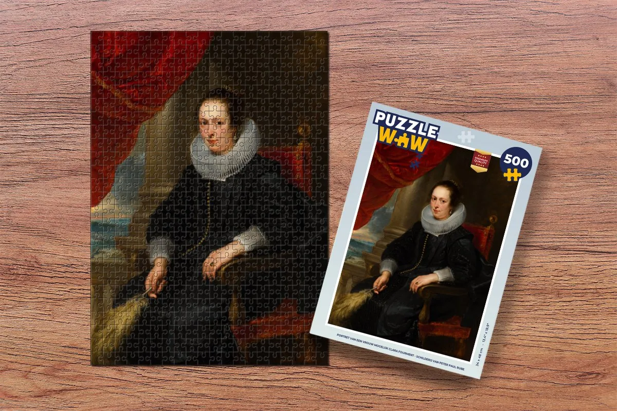 PuzzleWow Rubens Portret van een vrouw Clara Fourment Puzzel 500 Stuks - Multicolor