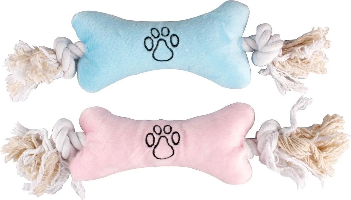 Flamingo Pluche Been met Touw - Blauw/roze