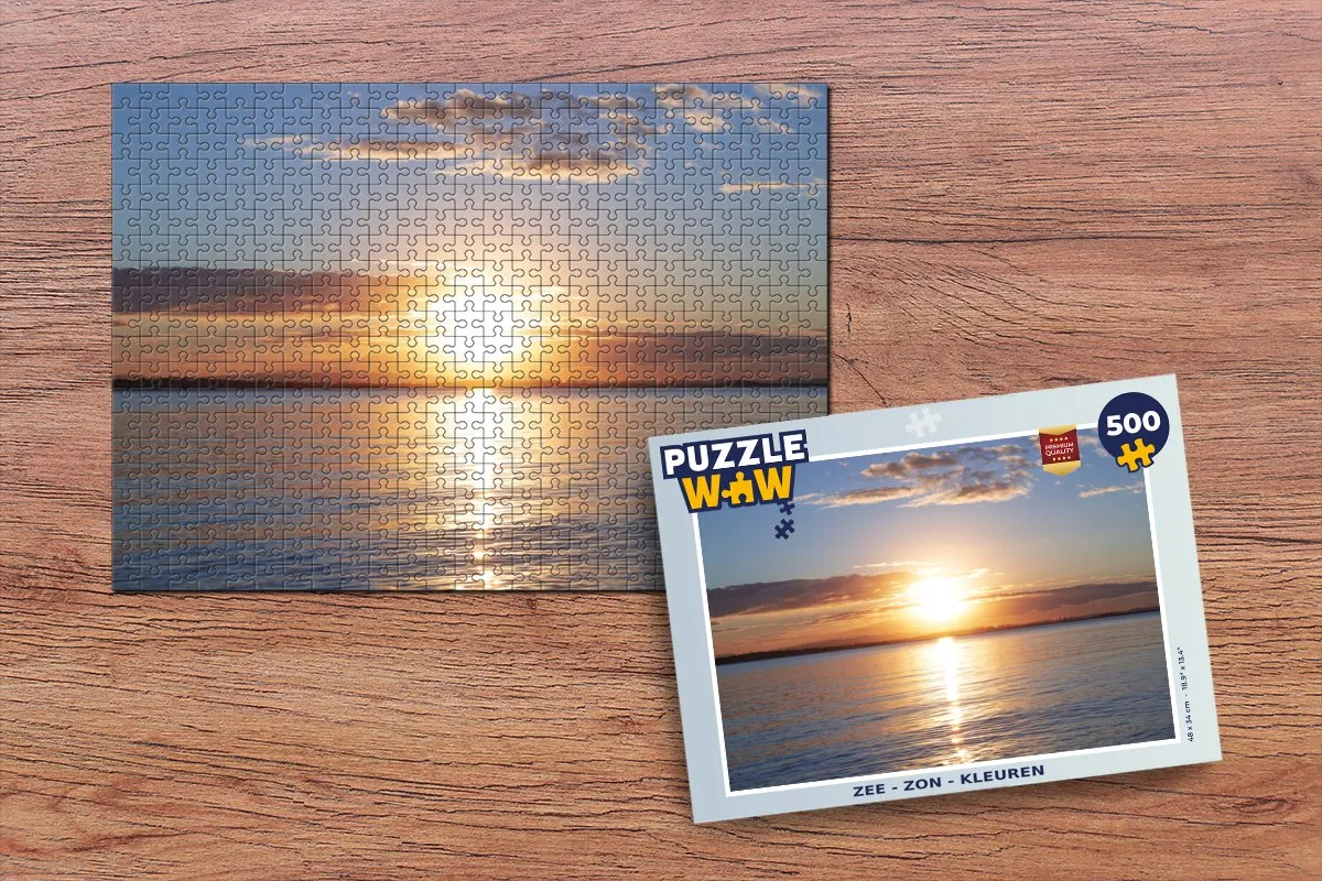 PuzzleWow Zee - Zon - Kleuren Legpuzzel 500 Stuks - Multicolor