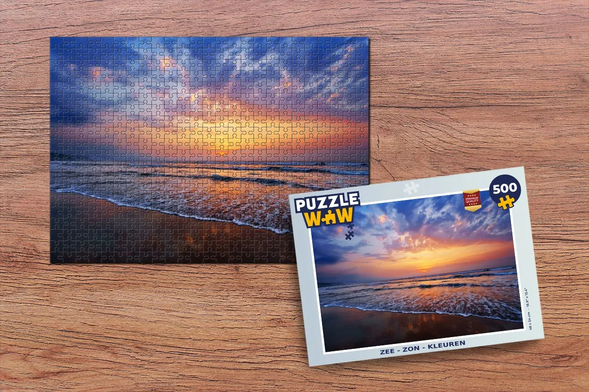 PuzzleWow Zee - Zon - Kleuren Legpuzzel 500 Stuks - Multicolor