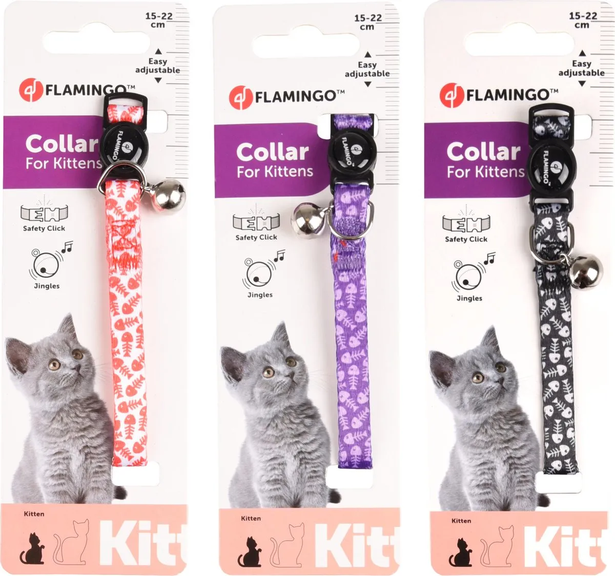 Flamingo Loulou Kittenhalsband 128410 - 15/22cm - 10mm - Assortiment